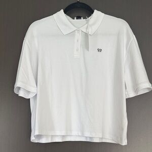 NWT Sunday Best White Short Sleeve Polo Tee